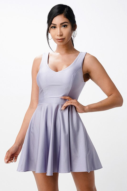 Sleeveless Dalia fit and flared tricot dress