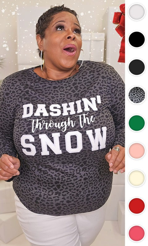 Soft Ideal Chenille Dashin Through the Snow LS Tee