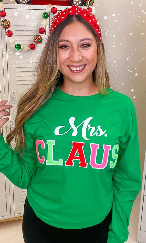 Soft Ideal Chenille Mrs. Claus Long Sleeve T-Shirt