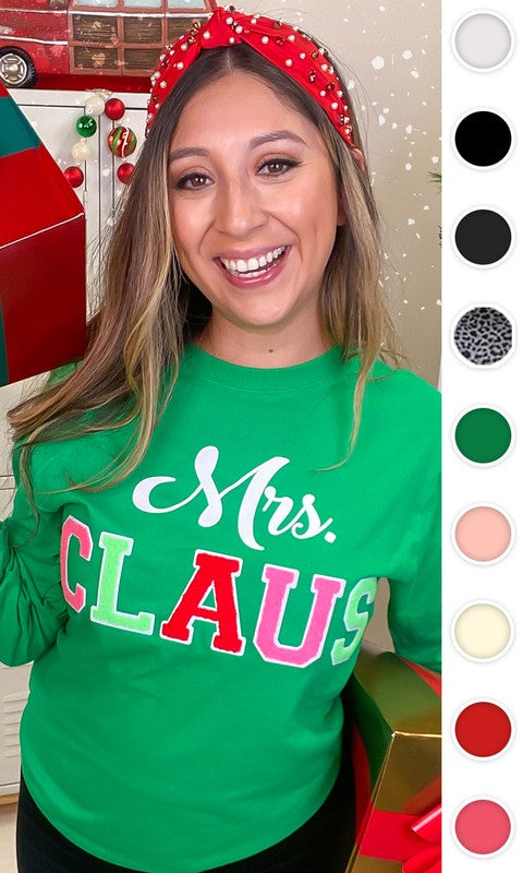 Soft Ideal Chenille Mrs. Claus Long Sleeve T-Shirt