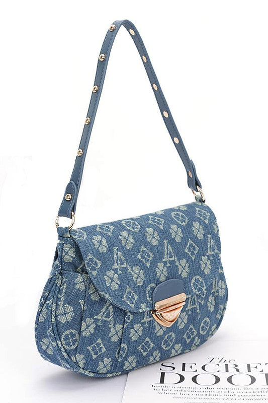 LA Jacquard Denim Fashion Shoulder Bag