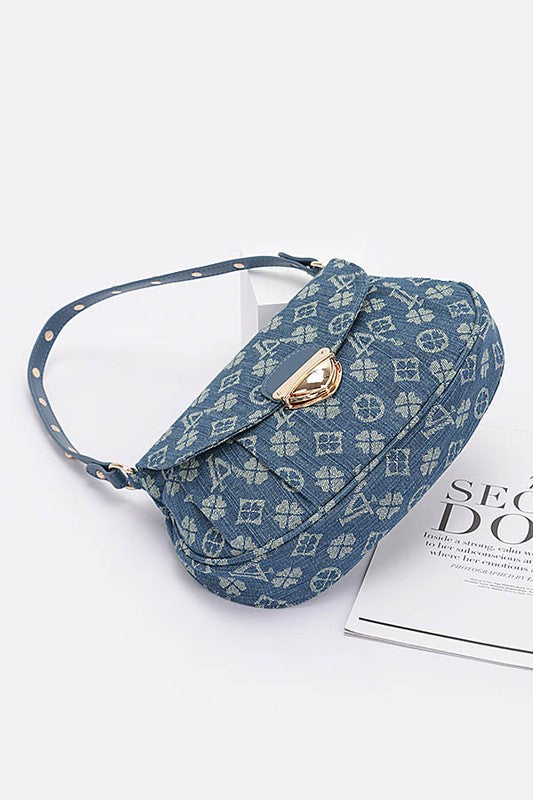 LA Jacquard Denim Fashion Shoulder Bag