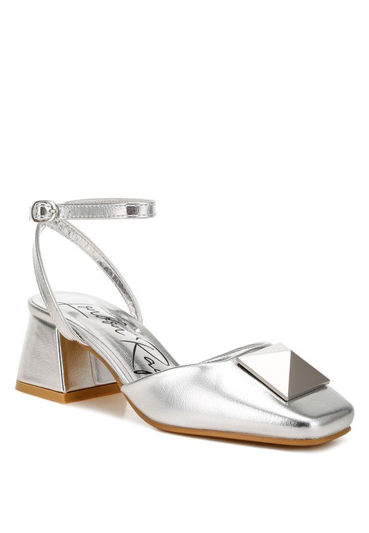 Griselda Brooch Detail Ankle Strap Sandals