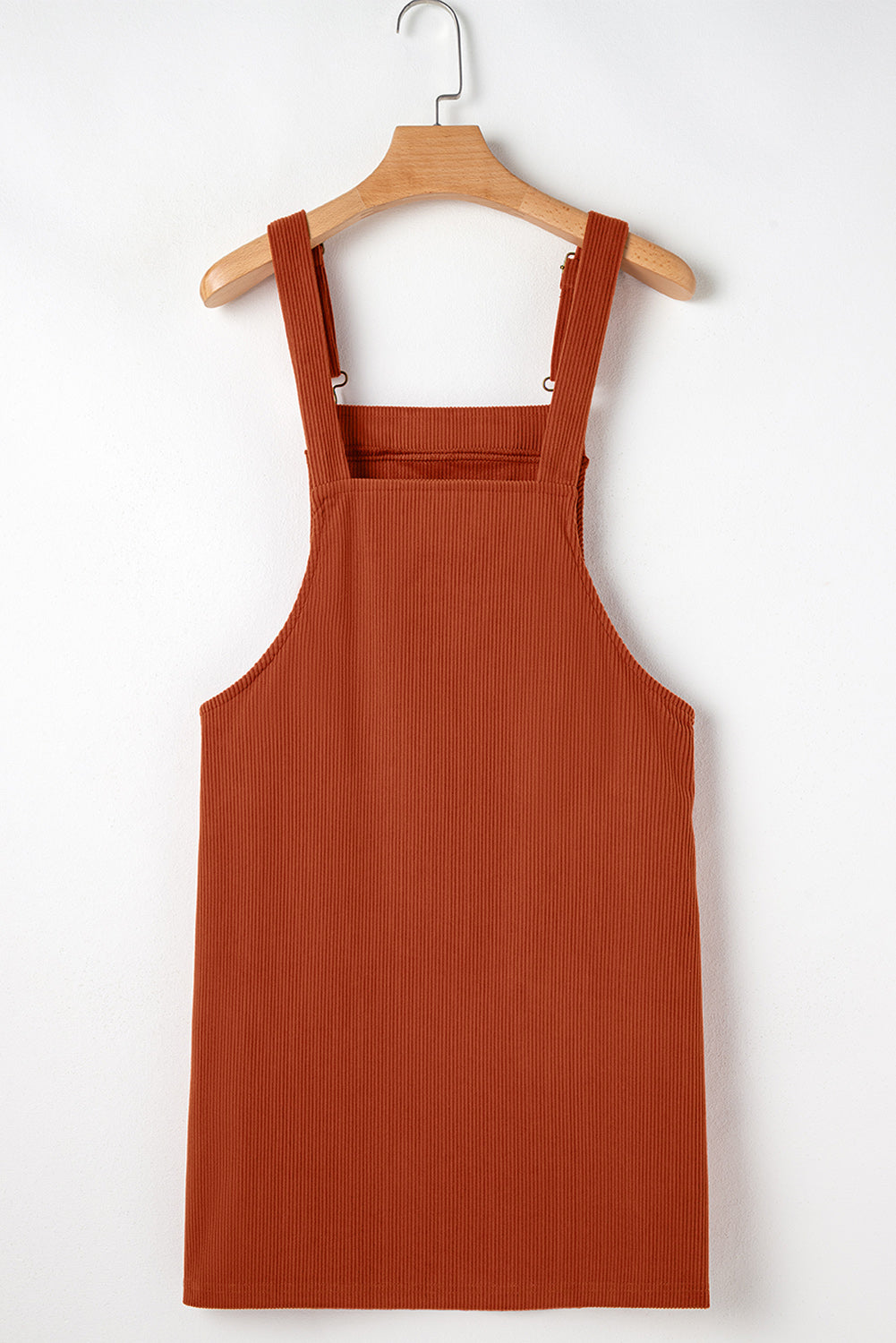 Cinnamon Corduroy Front Pockets Overall Dress